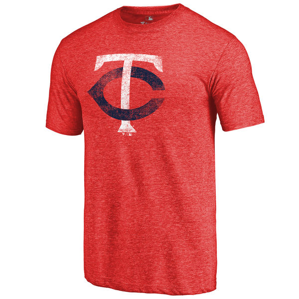 Minnesota Twins Distressed Team Tri Blend T-Shirt Red