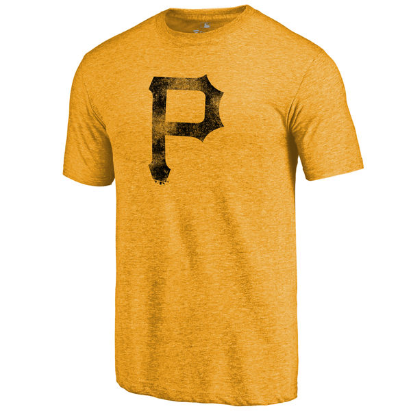 Pittsburgh Pirates Distressed Team Tri Blend T-Shirt Gold