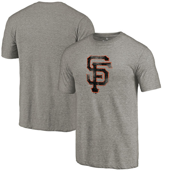 San Francisco Giants Distressed Team Tri Blend T-Shirt Heathered Gray