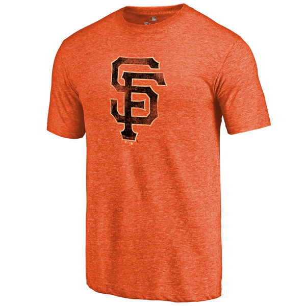 San Francisco Giants Distressed Team Tri Blend T-Shirt Orange