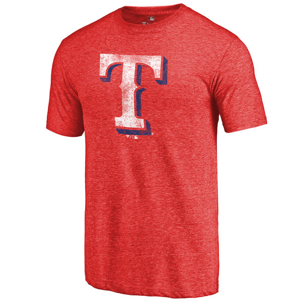 Texas Rangers Distressed Team Tri Blend T-Shirt Red