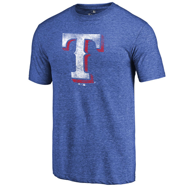 Texas Rangers Distressed Team Tri Blend T-Shirt Royal
