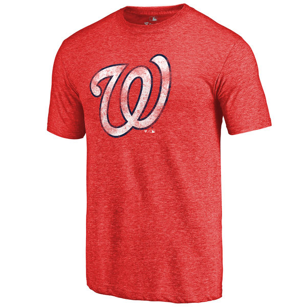 Washington Nationals Distressed Team Tri Blend T-Shirt Red