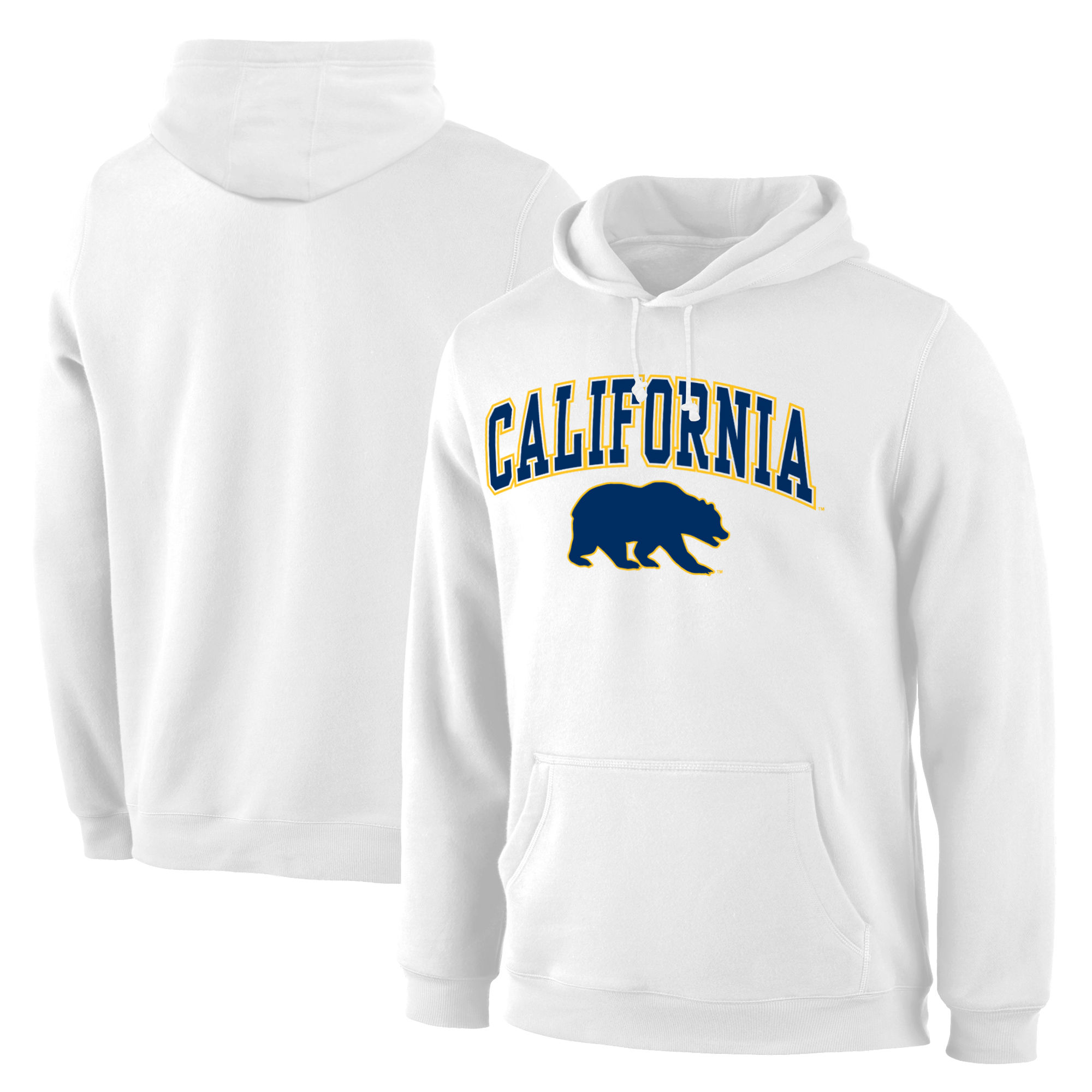 Cal Bears White Campus Pullover Hoodie - Click Image to Close