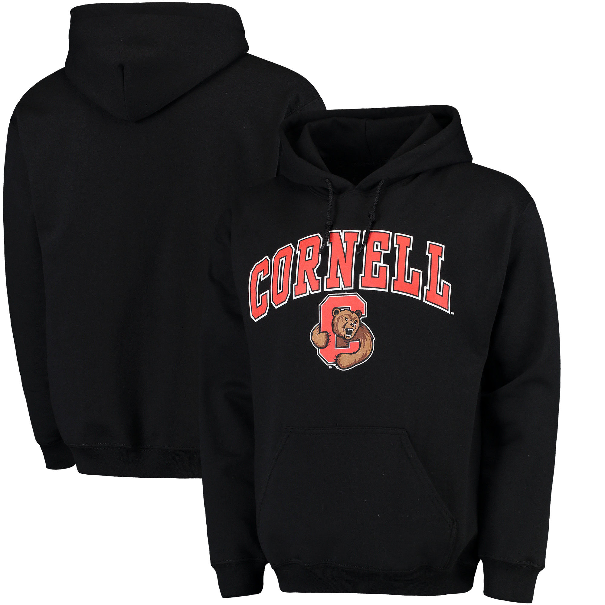 Cornell Big Red Black Campus Pullover Hoodie