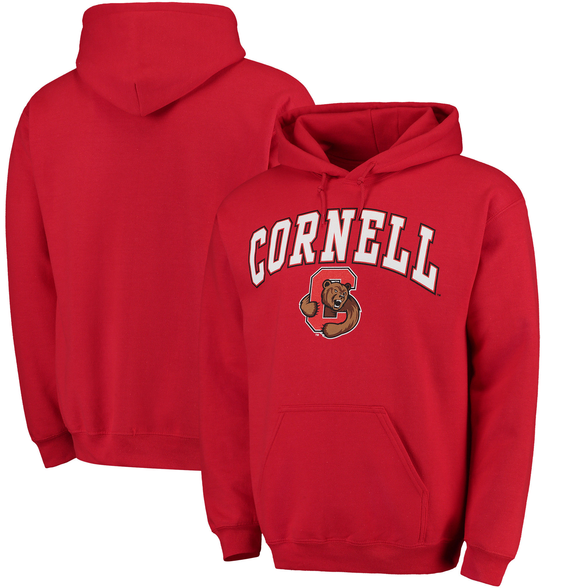 Cornell Big Red Red Campus Pullover Hoodie - Click Image to Close