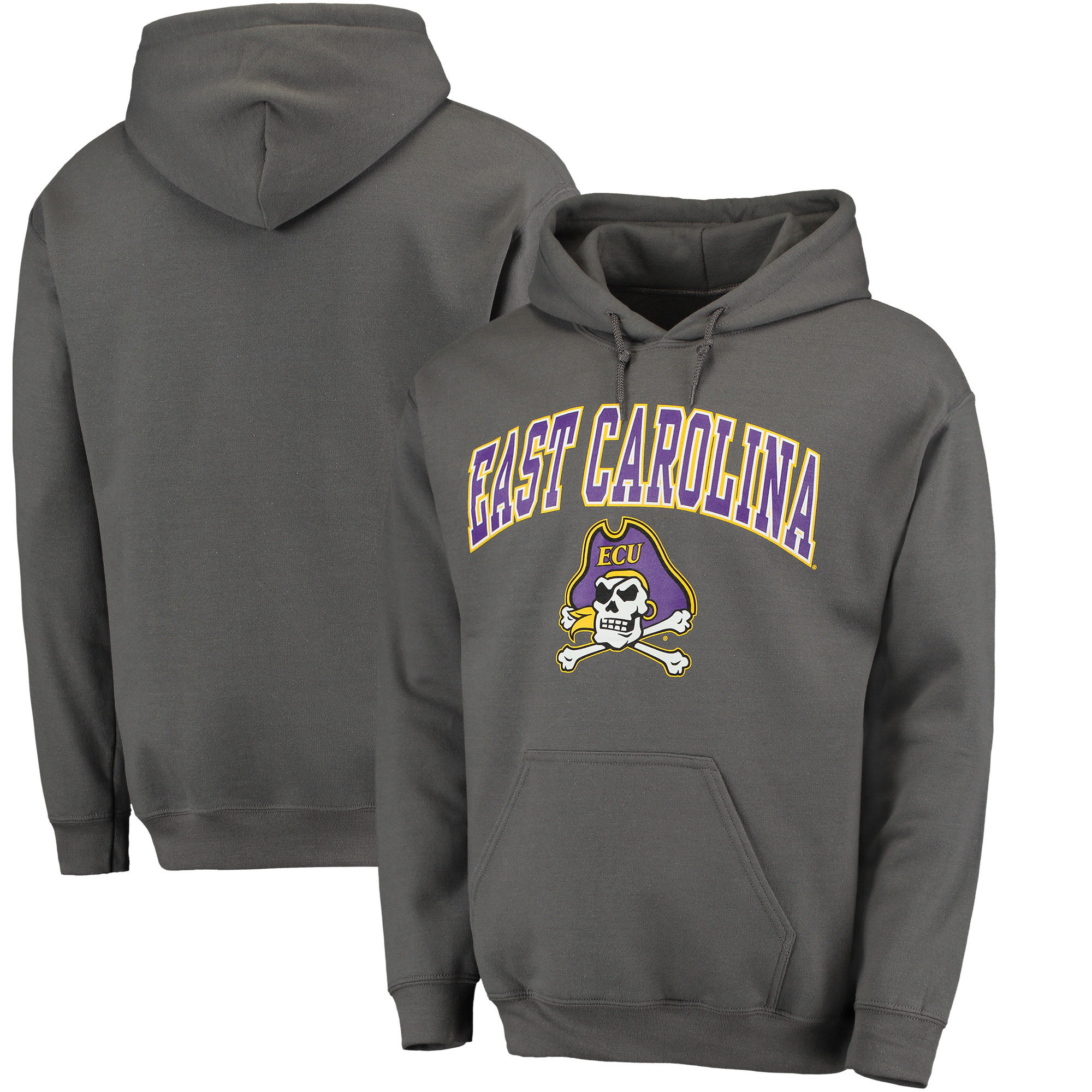 East Carolina Pirates Charcoal Campus Pullover Hoodie - Click Image to Close