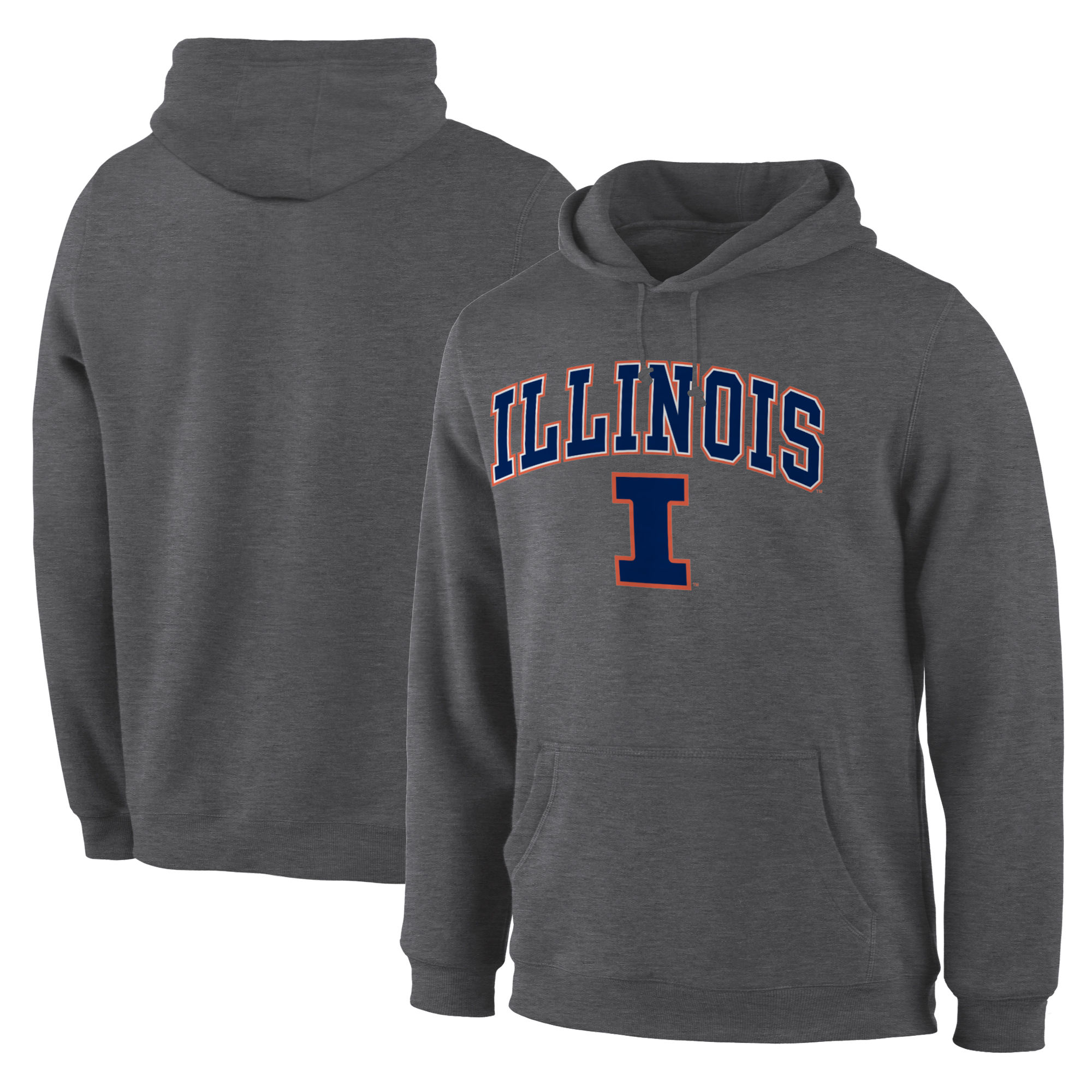 Illinois Fighting Illini Charcoal Campus Pullover Hoodie - Click Image to Close