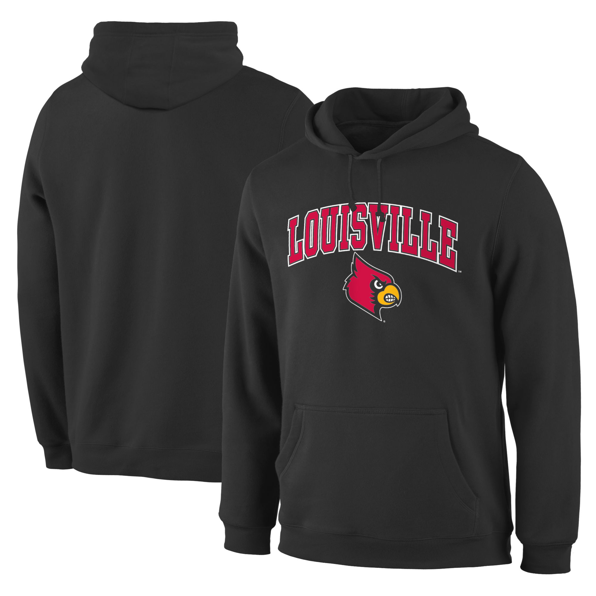 Louisville Cardinals Black Campus Pullover Hoodie - Click Image to Close