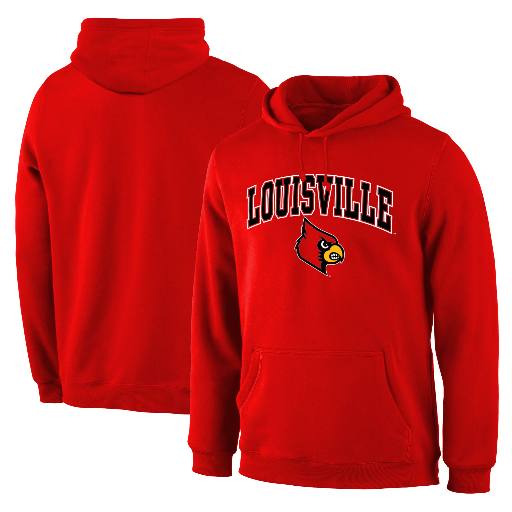 Louisville Cardinals Red Campus Pullover Hoodie - Click Image to Close