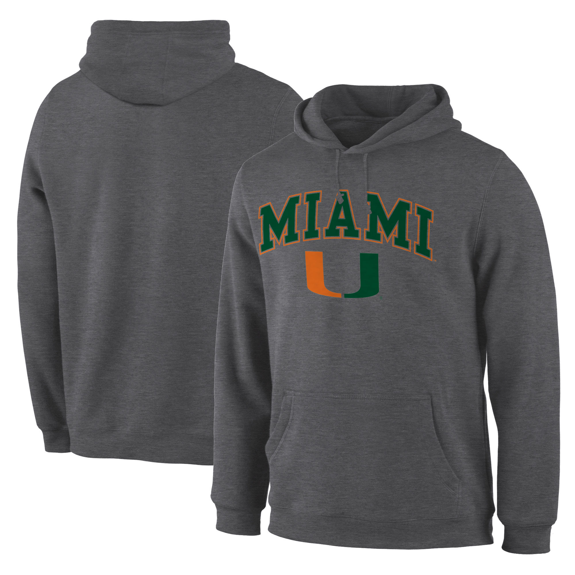 Miami Hurricanes Charcoal Campus Pullover Hoodie