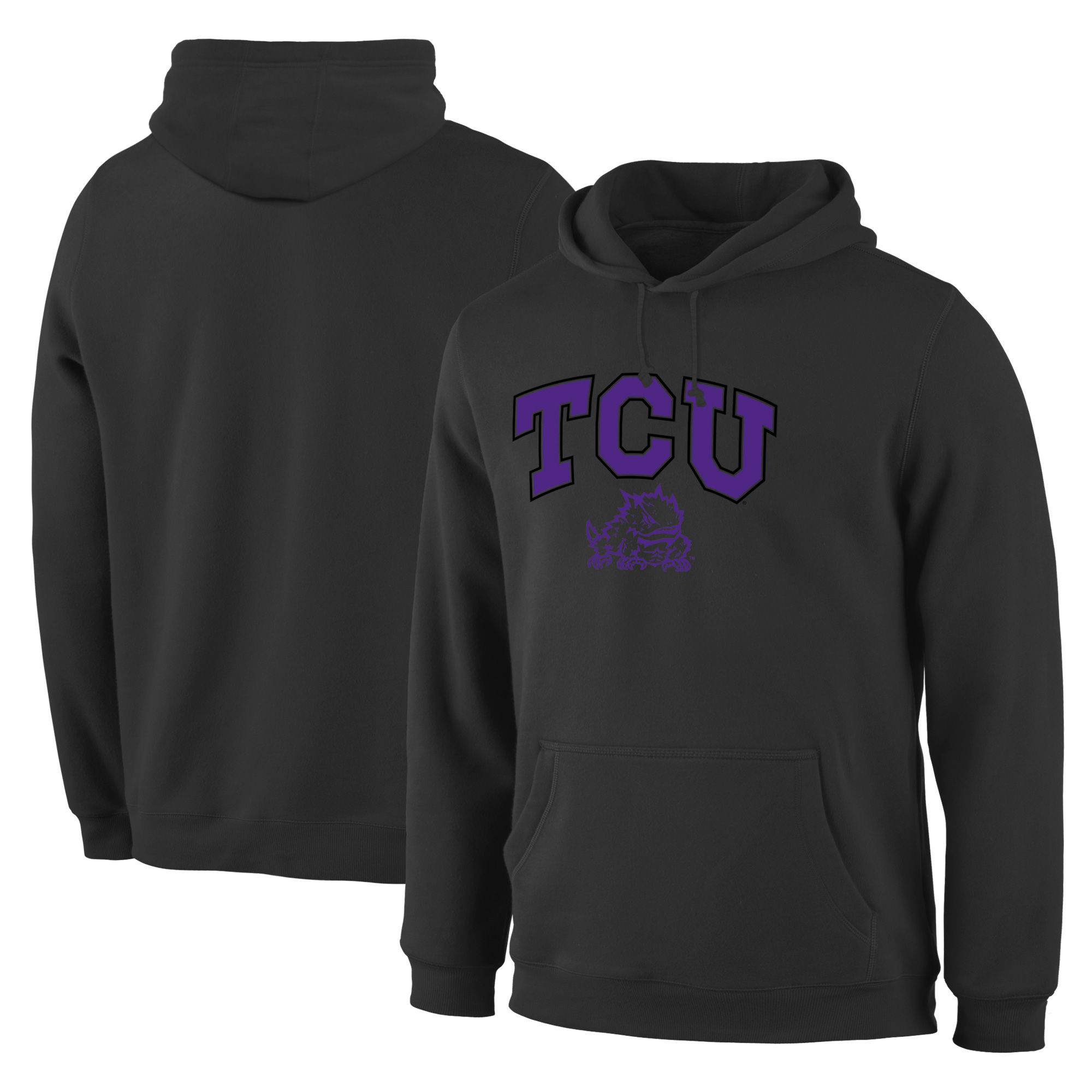 TCU Horned Frogs Black Campus Pullover Hoodie - Click Image to Close