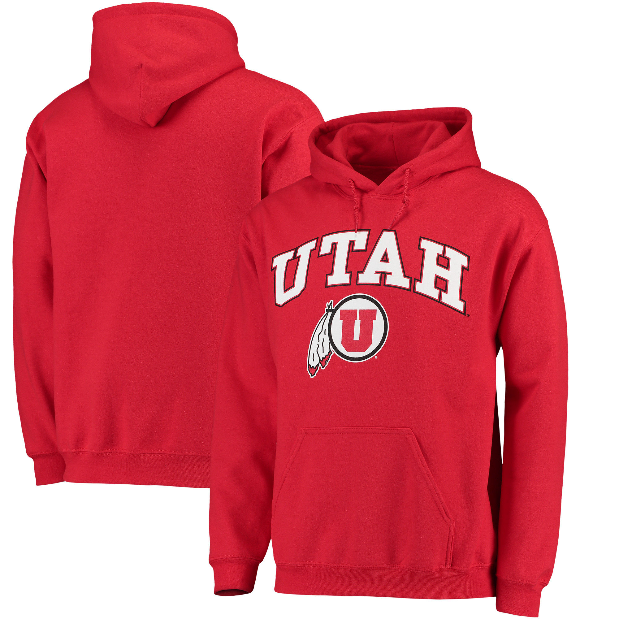 Utah Utes Red Campus Pullover Hoodie - Click Image to Close