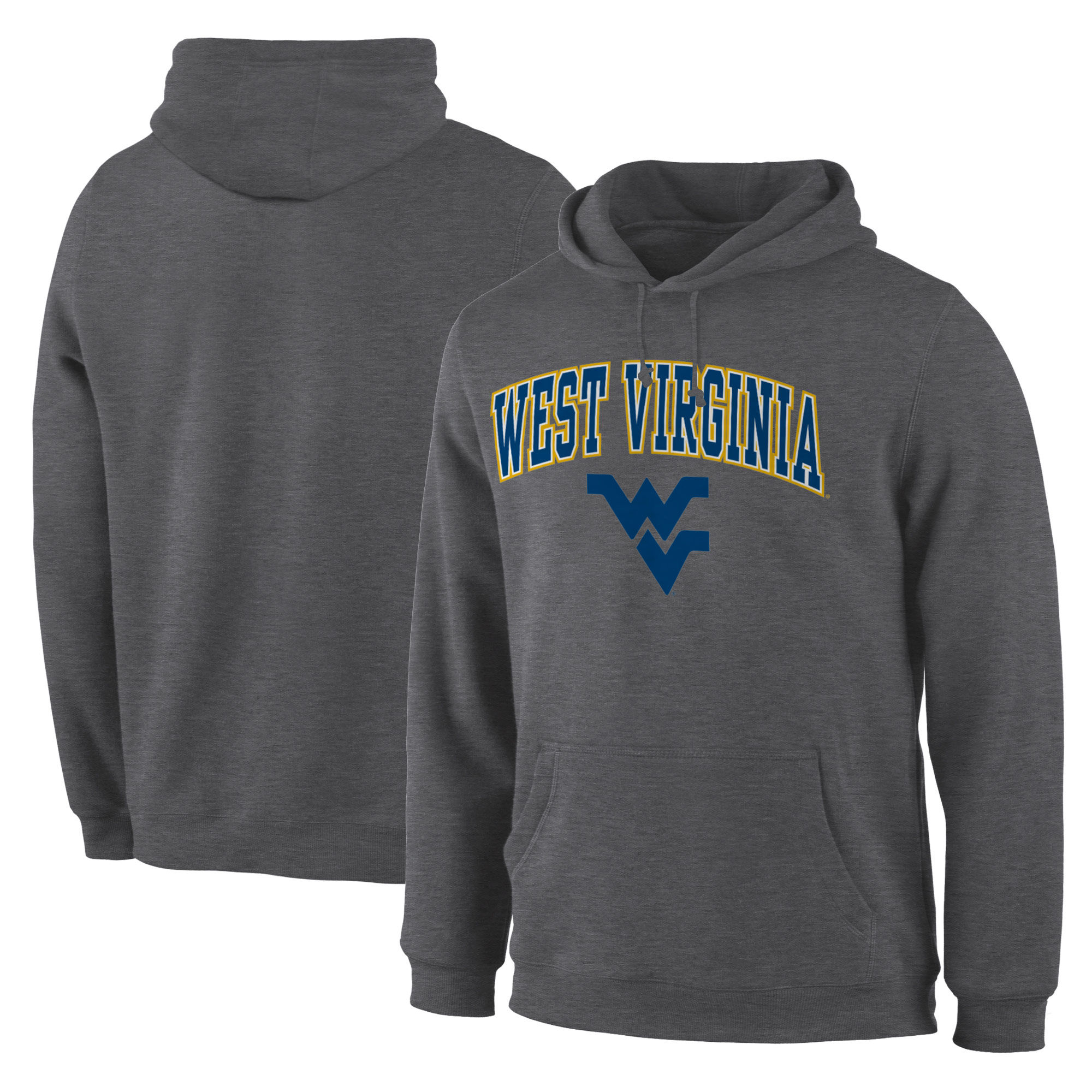 West Virginia Mountaineers Grey Campus Pullover Hoodie - Click Image to Close