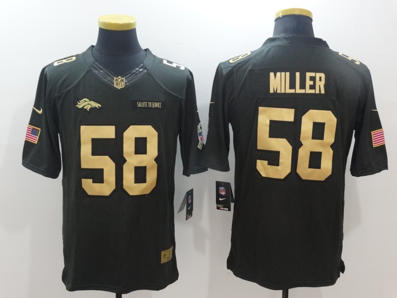Nike Broncos 58 Von Miller Anthracite Gold Salute to Service Limited Jersey