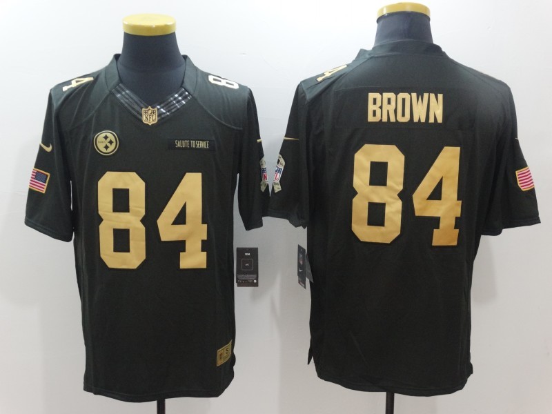 Nike Steelers 84 Antonio Brown Anthracite Salute to Service Limited Jersey