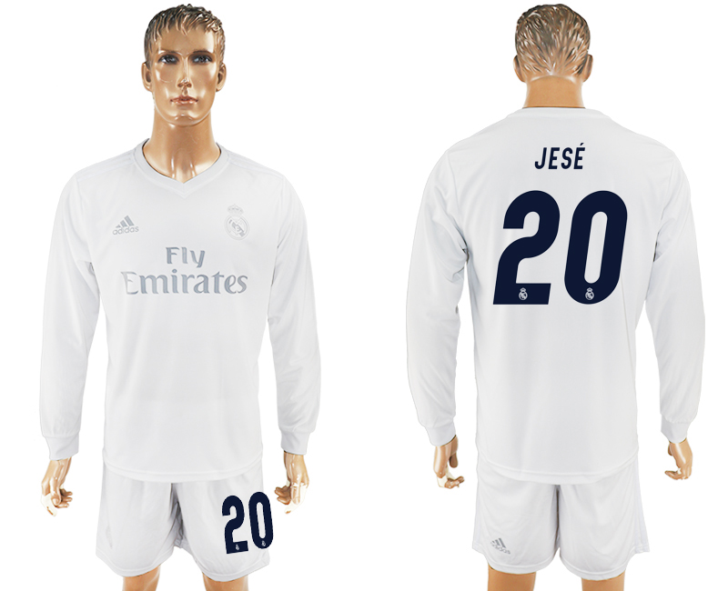 2016-17 Real Madrid 20 JESE adidas x Parley Home Long Sleeve Soccer Jersey
