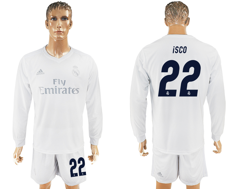 2016-17 Real Madrid 22 ISCO adidas x Parley Home Long Sleeve Soccer Jersey