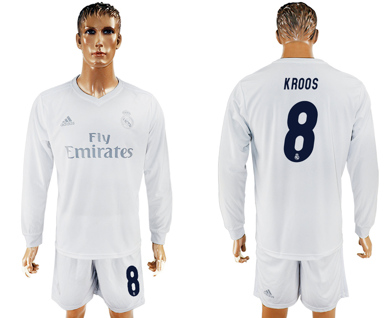 2016-17 Real Madrid 8 KROOS adidas x Parley Home Long Sleeve Soccer Jersey