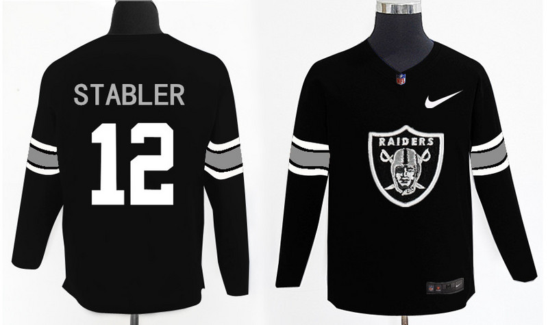 Nike Raiders 12 Ken Stabler Black Knit Sweater