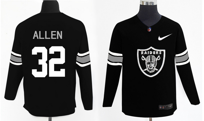 Nike Raiders 32 Marcus Allen Black Knit Sweater