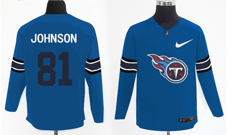 Nike Titans 81 Chris Johnson Light Blue Knit Sweater