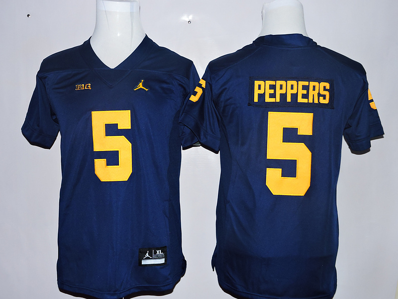 Michigan Wolverines 5 Jabrill Peppers Navy Youth College Football Jersey