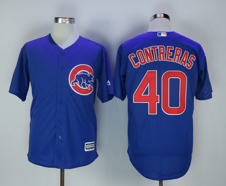 Cubs 40 Willson Contreras Royal New Cool Base Jersey