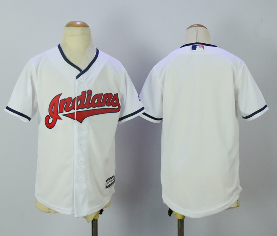 Indians Blank White Youth New Cool Base Jersey