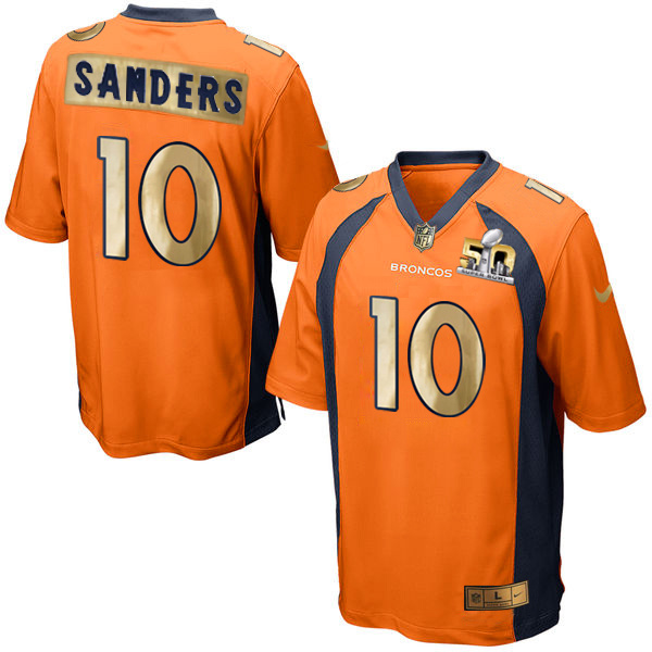 Nike Broncos 10 Emmanuel Sanders Orange Super Bowl 50 Limited Jersey