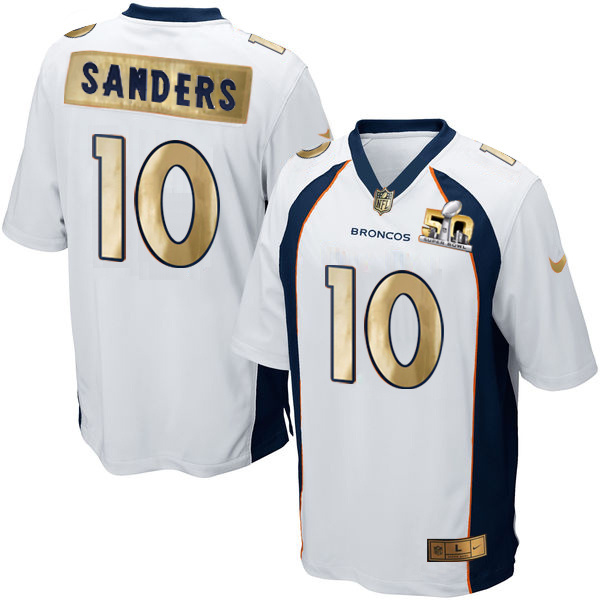 Nike Broncos 10 Emmanuel Sanders White Super Bowl 50 Limited Jersey - Click Image to Close