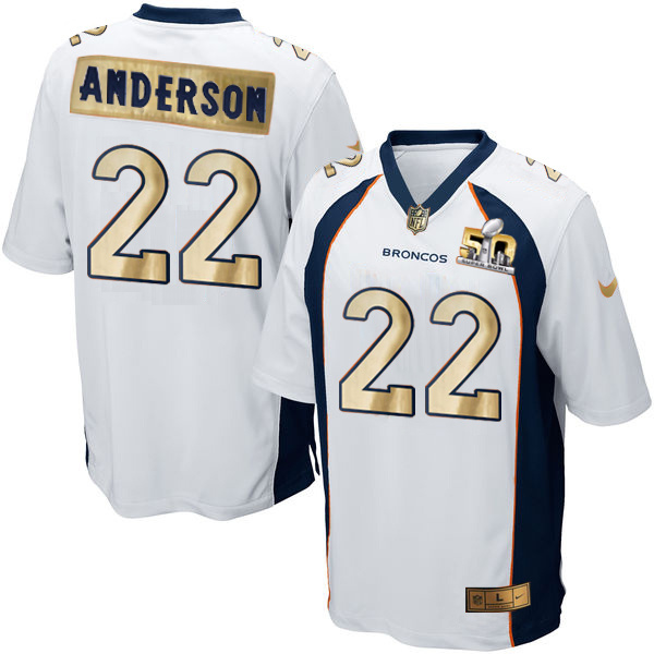 Nike Broncos 22 C.J. Anderson White Super Bowl 50 Limited Jersey