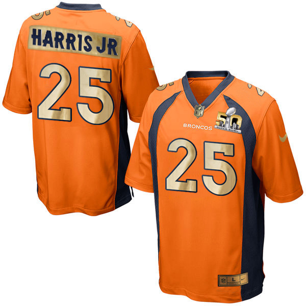 Nike Broncos 25 Chris Harris Jr Orange Super Bowl 50 Limited Jersey