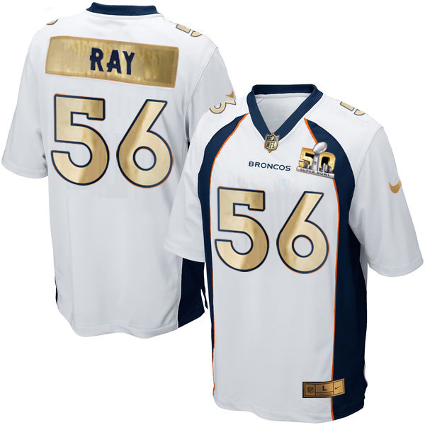 Nike Broncos 56 Shane Ray White Super Bowl 50 Limited Jersey