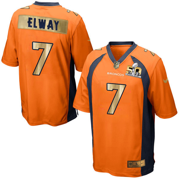Nike Broncos 7 John Elway Orange Super Bowl 50 Champions Limited Jersey