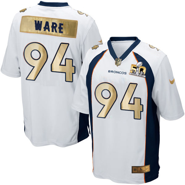 Nike Broncos 94 DeMarcus Ware White Super Bowl 50 Champions Limited Jersey