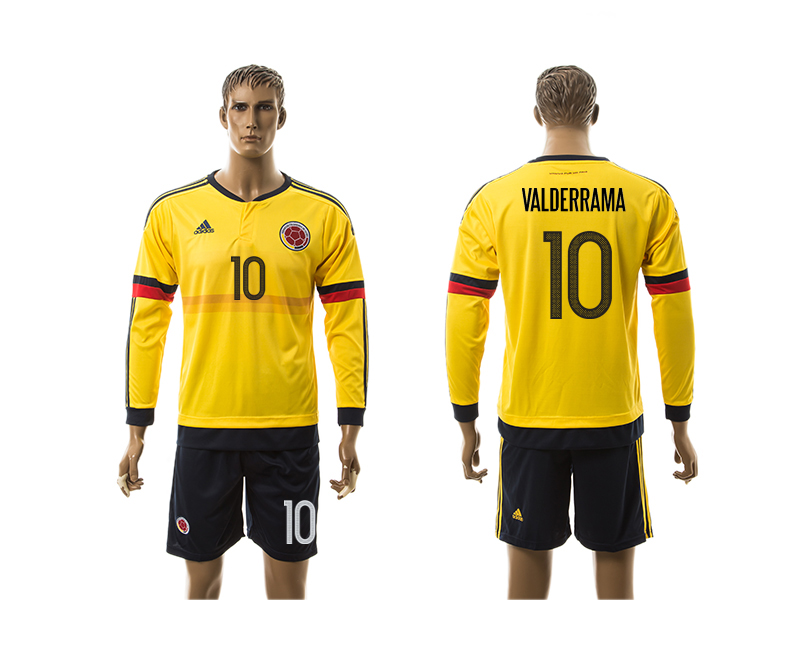 2016-17 Colombia 10 VALDERRAMA Home Long Sleeve Jersey