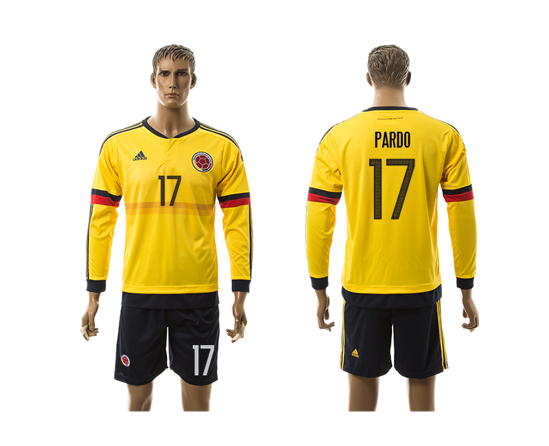 2016-17 Colombia 17 PARDO Home Long Sleeve Jersey