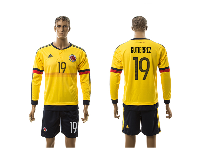 2016-17 Colombia 19 GUTIERREZ Home Long Sleeve Jersey