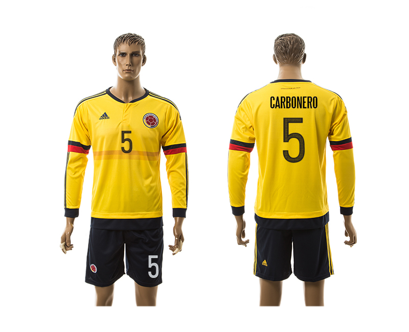 2016-17 Colombia 5 CARBONERO Home Long Sleeve Jersey
