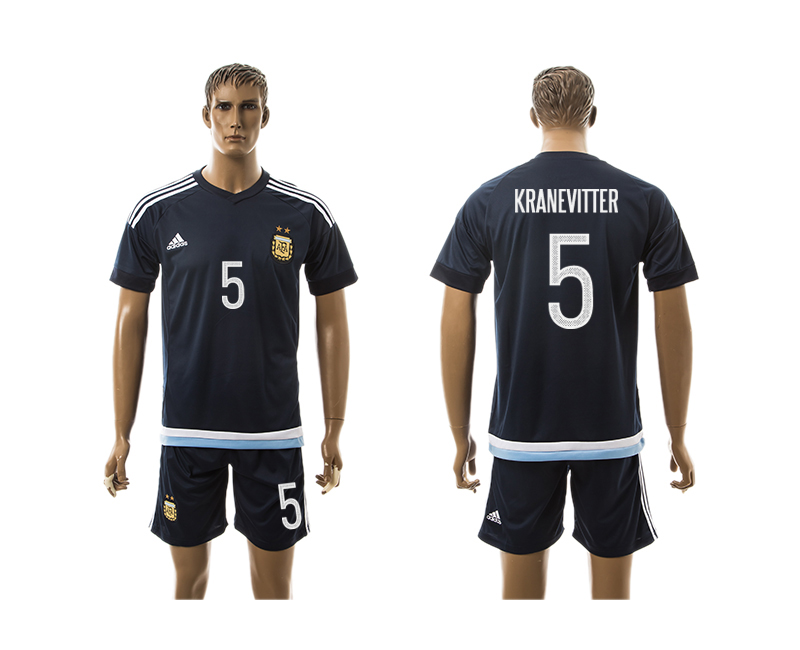 Argentina 5 KRANEVITTER Away 2016 Copa America Centenario Soccer Jersey