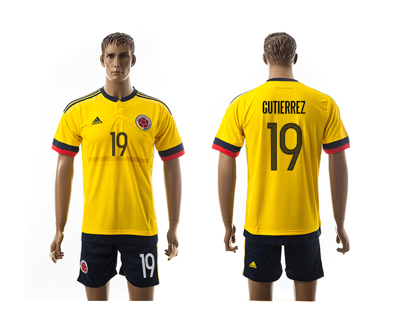 2016-17 Colombia 19 GUTIERREZ Home Jersey