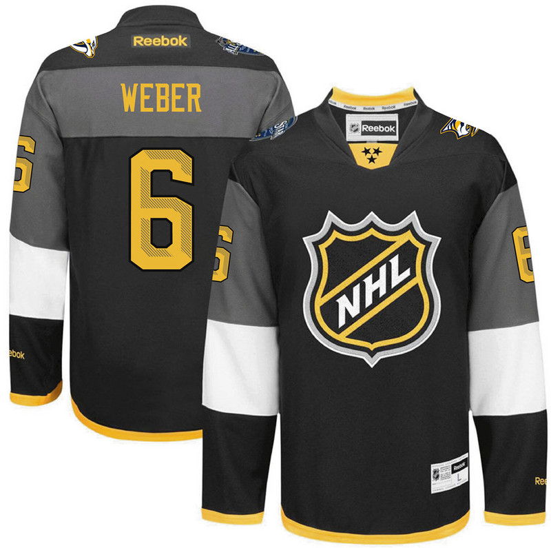 Predators 6 Shea Weber Black 2016 All-Star Premier Jersey - Click Image to Close