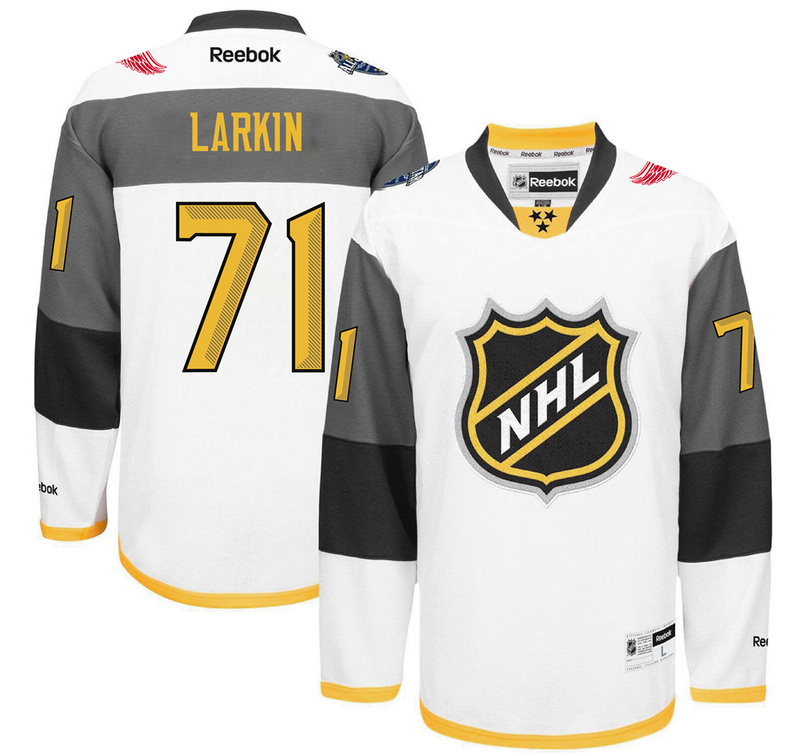 Red Wings 71 Dylan Larkin White 2016 All-Star Premier Jersey - Click Image to Close