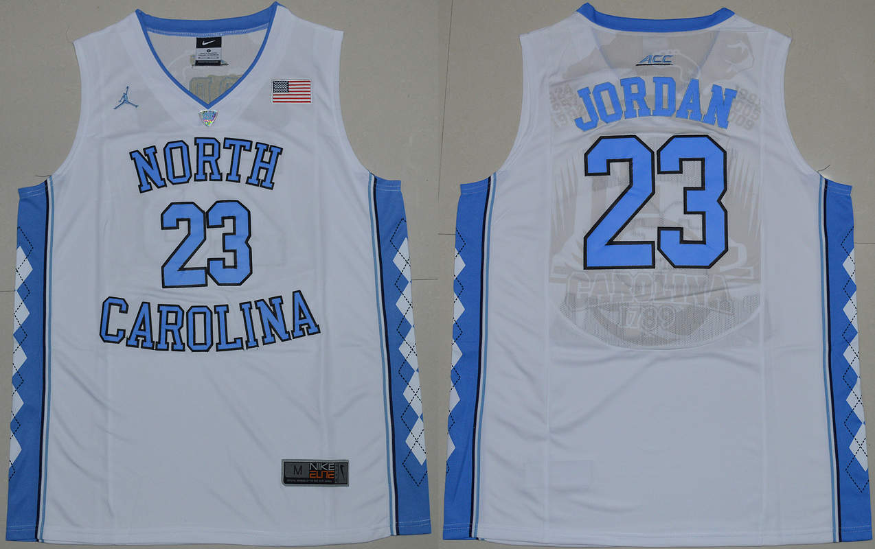 North Carolina Tar Heels 23 Michael Jordan White College Jersey