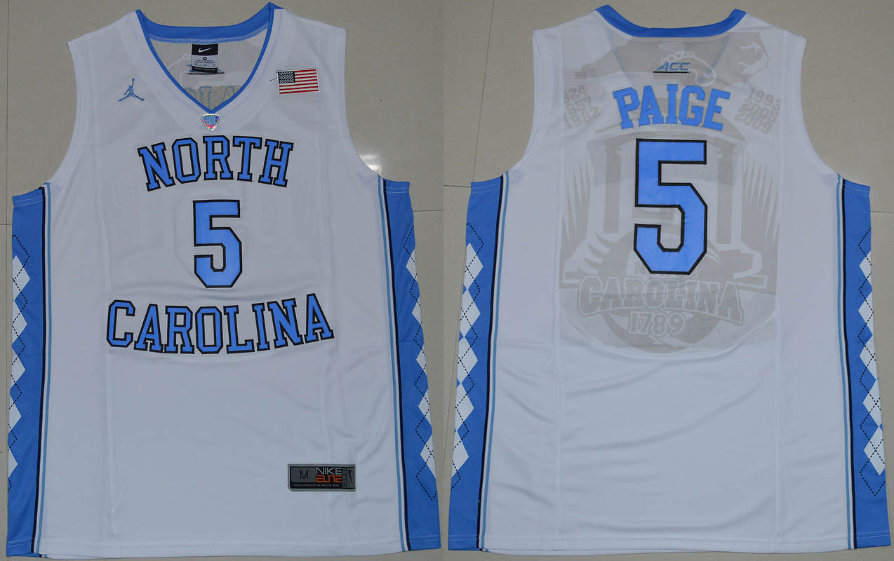 North Carolina Tar Heels 5 Marcus Paige White College Jersey