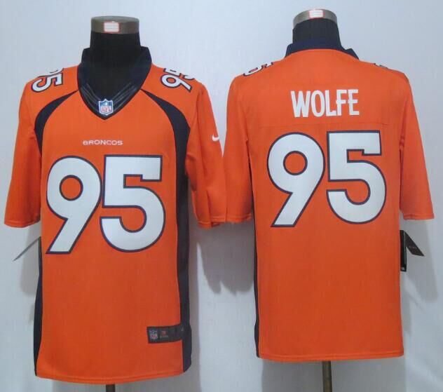 Nike Broncos 95 Derek Wolfe Orange Limited Jersey