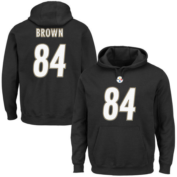 Nike Steelers 84 Antonio Brown Black Men's Pullover Hoodie