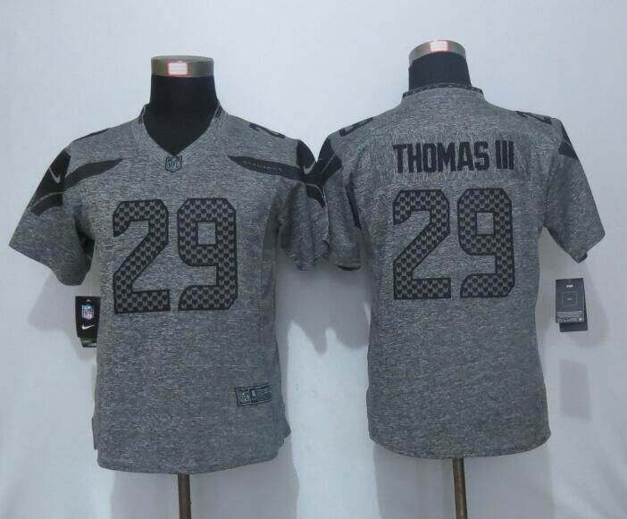 Nike Seahawks 29 Earl Thomas III Grey Gridiron Women Limited Jersey