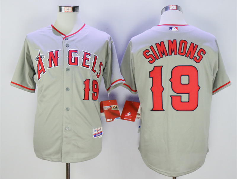Angels 19 Andrelton Simmons Grey Cool Base Jersey